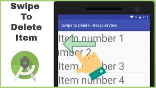 Android Studio - Swipe To Delete Item RecyclerView (2018)