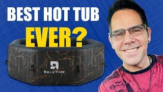 Relxtime Inflatable Hot Tub Review and Unboxing - 4-6 Person Octagonal Black Gold