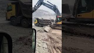 excavator machine, Volvo, loading point #tipper #damper #excavator #volvo #jcb