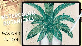 Watercolor Botanicals Painting Tutorial in Procreate