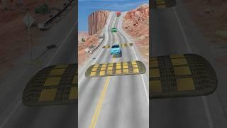 Tiny to massive big cars vs 2 speed bump #shorts #beamngdrive