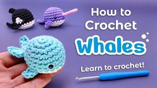 How to Crochet Whales || Beginner Amigurumi Pattern - LEARN TO CROCHET!