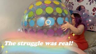 First Time Beach Ball Blow to Pop!
