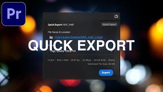 Adobe Premiere Pro CC: How to use New "Quick Export" Feature (Tutorial)