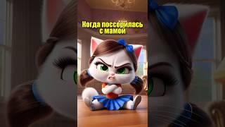 Когда поссорились с мамой в нейросети #dalle3 #chatgpt #aiart #cats #кот #юмор #ии #нейросеть #мем