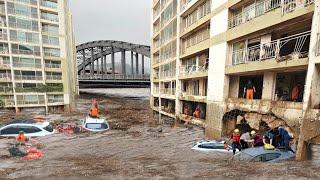 5 Minutes ago in China! Floods and landslides buried the city of Baoji, apartments sank