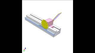 Gear Rack Drive For Linear Motion And Interrupted 180 Deg  Turn