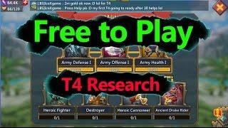 Lords Mobile Free to Play T4 Research