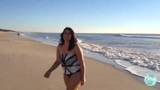 Curvy by Capriosca Swimwear - Beautiful Butterfly Flouncy Bandeau Plus Size Swimsuit