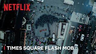 The Umbrella Academy Takes Over Times Square with Flash Mob | Netflix