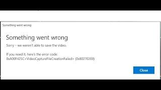 Quick Fix for Camera Video Audio ErrorCode 0xa00f425c Windows 10