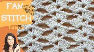 Easy Crochet Fan Stitch Ευκολη Πλέξη Βεντάλια με βελονάκι Φιλική προς Αρχάριους Back to Handmade