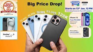 iPhone 16, 15, 14, 13 Big Price Drop! Flipkart & Amazon Republic Day Sale (HINDI)