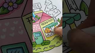 The Milk Bar │ „Tiny Town“- A Cute & Easy Coloring Book - Coloring with Ohuhu Markers