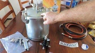  Part 1/2 BlackRidge Air Spray Gun with 10 litre Spray Tank Review best air compressor spray gun