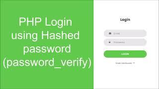 PHP Login using Hashed Password | password_verify