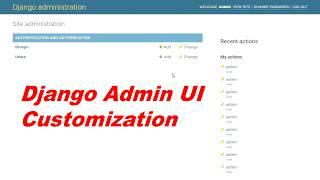 Django Admin UI Customization