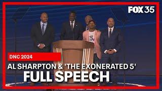 Members of the Exonerated 5 take the DNC stage with Rev. Al Sharpton