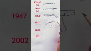 Evolution of Weapons/from primal spears to modern rifles #drawing #shorts