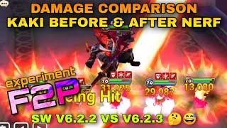 KAKI DAMAGE COMPARISON BEFORE & AFTER NERF TEST SUMMONERS WAR / SW