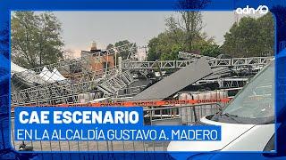 Así fue el momento de la caída del escenario en la alcaldía Gustavo A. Madero