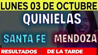 Resultados Quinielas Vespertinas de Santa Fe y Mendoza, Lunes 3 de Octubre