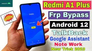 Redmi A1 Plus FRP Bypass Android 12 Update | New Trick | Redmi A1 Plus Google Account Bypass |