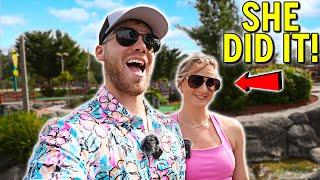 Elisha Gets an EPIC Hole in One at Adventure Golf!