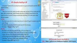 Lesson - 17 : JSP - JSP Exception handling