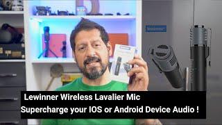 Lewinner Wireless Bluetooth Lavalier Microphone - Must Have for IOS and Android Devices