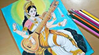 Drawing Maa Saraswati / Saraswati Devi drawing