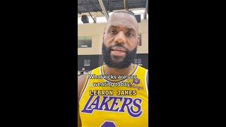 LeBron James Shows Off New LeBron 19 Shoes At Lakers Media Day  #Shorts @brkicks