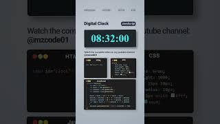 Create Digital Clock Using html CSS & JavaScript |Project| #css #html #javascript #coding #shorts