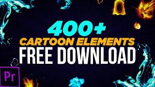 400+ CARTOON MOTION ELEMENTS FOR ADOBE PREMIERE PRO FREE TEMPLATE | FREE MOTION GRAPHICS TEMPLATES