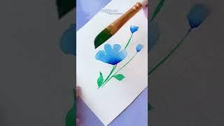 Flowers Painting || Watercolor Painting Tutorial  #Satisfying #Shorts