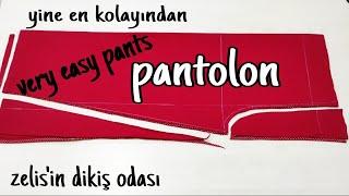 Çok kolay pantolon kesimi ve dikimi/very easy trousers cutting and sewing/zelis'in dikis odası