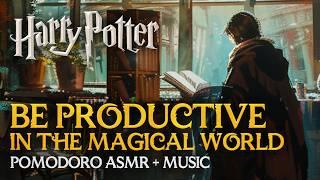 ⏱️4h Harry Potter Pomodoro: Studying in Wizarding Shops ️️ Hogwarts ASMR Study Session Timer