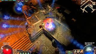 Path of Exile: block-based Scion stands near Caliga, Imperatrix