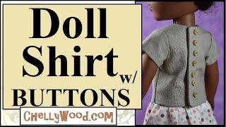 Free Doll Clothes Patterns: Shirt for 14 Inch Dolls Like Wellie Wishers and H4H Girls