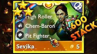 7 KİMYA BARONU 600 STACK 3 LEVEL ''SEVİKA'' CARRY !!!!!! | SET 13 TFT