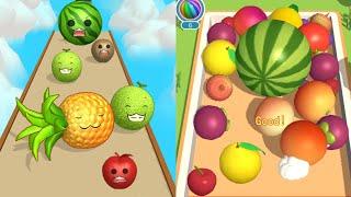 Watermelon Run 3D vs Watermelon Shot - ASMR Gameplay (Fruits Evolution, Level Up Suika Balls 2048)