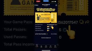 Rocky rabbit game pass code 11 September | Rocky rabbit game pass kaha seh milega 11 September