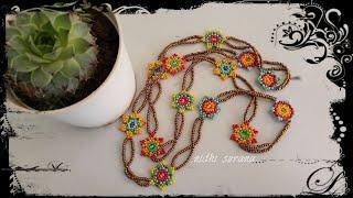 Cute & Easy, Mini Mandala Necklace/Seed bead Jewelry/Collar/Tutorial diy