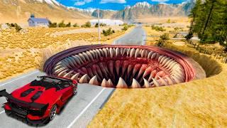 Testing CARS vs HUGE MONSTER POTHOLES in GTA 5!