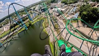 Kraken Roller Coaster Front Row POV | SeaWorld Orlando
