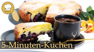 5-MINUTEN-KUCHEN mit OBST - schnelles Kuchenrezept