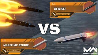 MAKO New Missile VS Maritime Strike! | Epic Missiles Comparison | Modern Warships