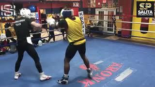 Shohjahon Ergashev sparring at Kronk Boxing Gym in Detroit