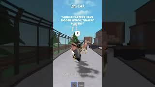 Mobile hitbox is so bad #mm2 #roblox #robloxshorts