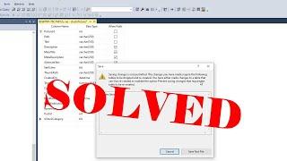 Saving changes is not permitted in SQL SERVER - [SOLVED]